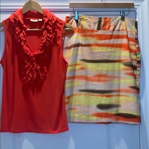 Cato Brand Lot blouse and skirt outfit.